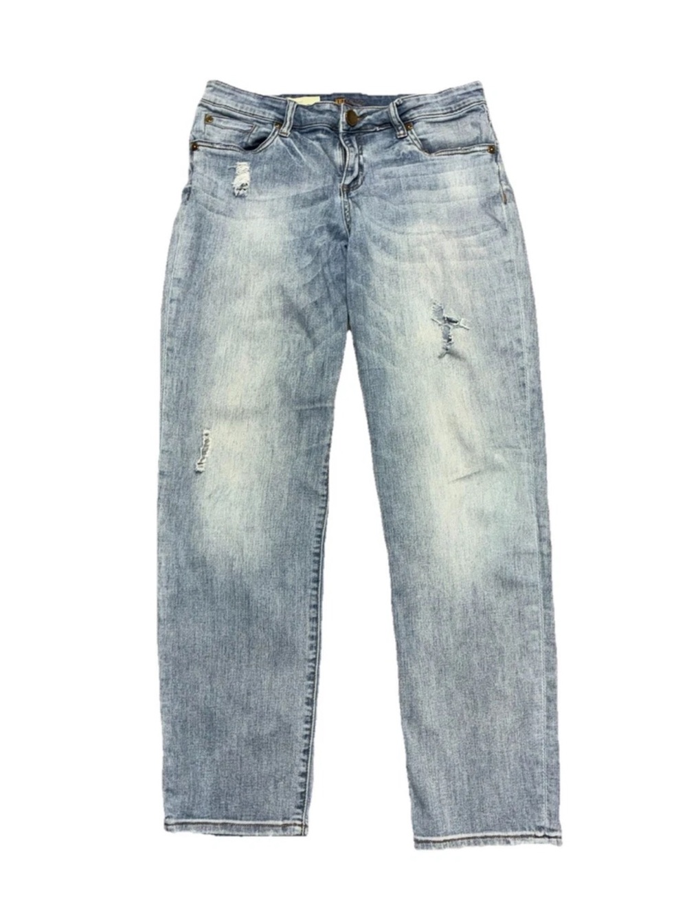 KUT From The Kloth boyfriend jeans light wash distressed relaxed fit denim